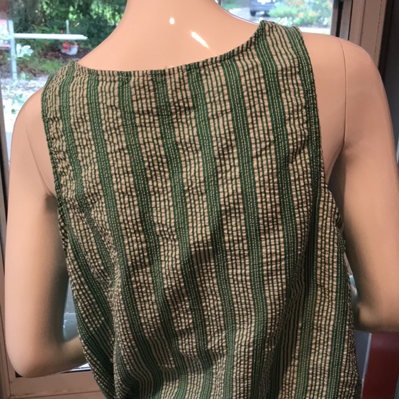 Universal Thread Seersucker Tank Top Green/White - Picture 7 of 8